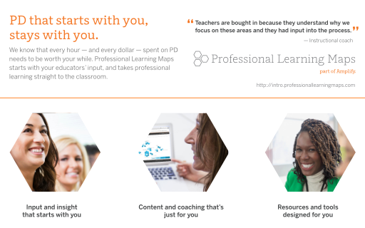 Professional development that starts with you, stays with you — an advertisement for Professional Learning Maps